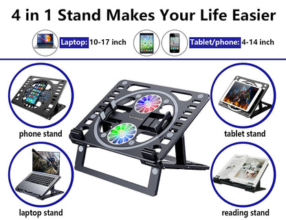 4-In-1 Laptop Cooling Pad Stand