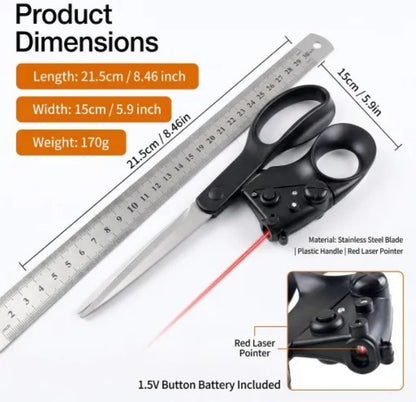 Laser-Guided Fabric Cutting Scissors