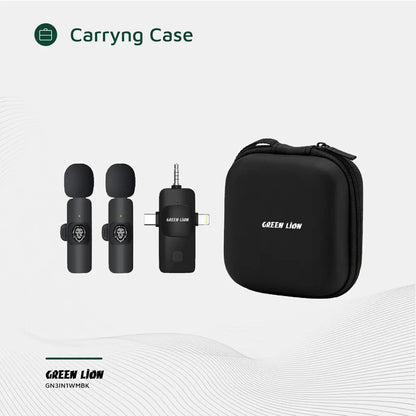 Green Lion 3-In-1 Microphone – Type-C / Lightning / AUX