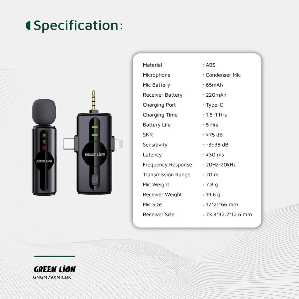 Green Lion GM-80X Microphone 3-In-1