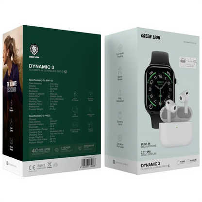 Green Lion Dynamic 3 Ultimate 46 Smart Watch &amp; Earbuds Pro 3 Combo