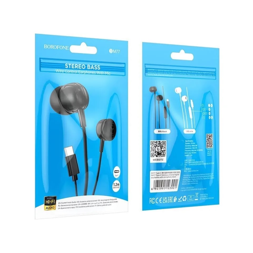 Borofone M77 Stereo Bass Earphones (Type-C)