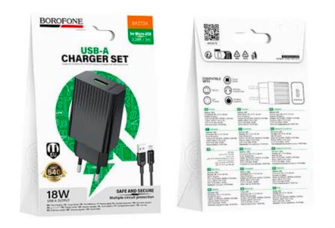 Borofone BAS72A USB-A Charger Set (Micro-USB)