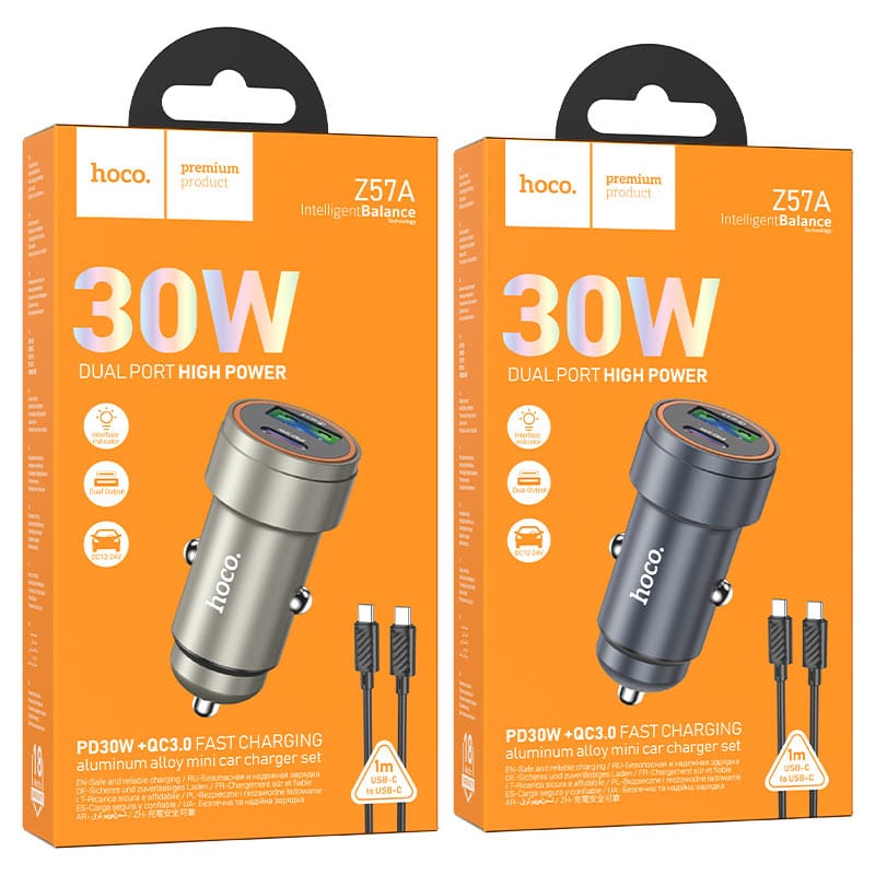 Hoco Z57A 30W Dual Port Car Charger