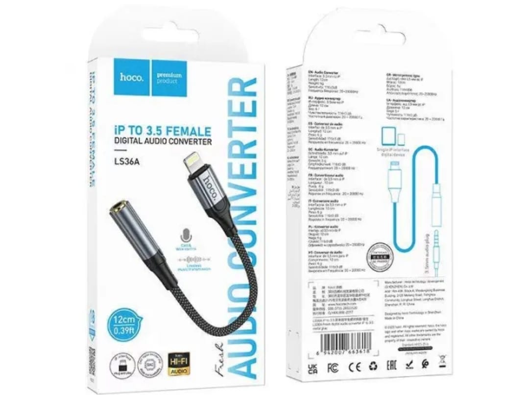 Hoco LS36A iPhone to 3.5mm Audio Converter
