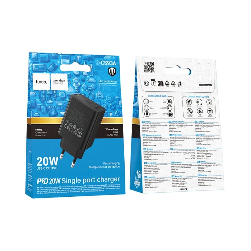 Hoco CS93A PD20W Single Port Charger