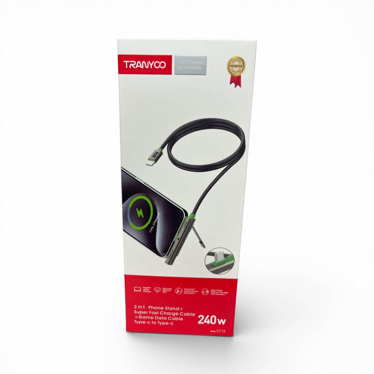 TRANYOO CC10 3-In-1 Charging Cable &amp; Phone Stand