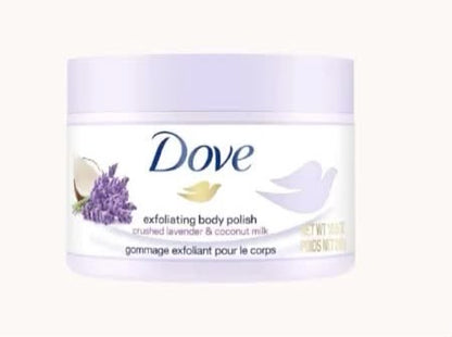 Dove Exfoliating Body Polish scrub Lavender &amp; Coconut Milk 298g